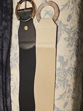 Set of 2.-1 Black , 1 Taupe Stretch Belt/ Sz.M/L